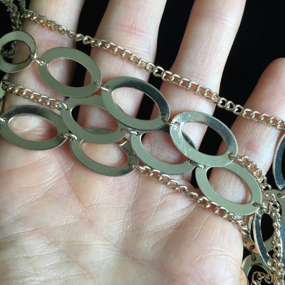 Long Gold Tone Chain Double Layer Sweater Necklace + Free Gift - Picture 6 of 12